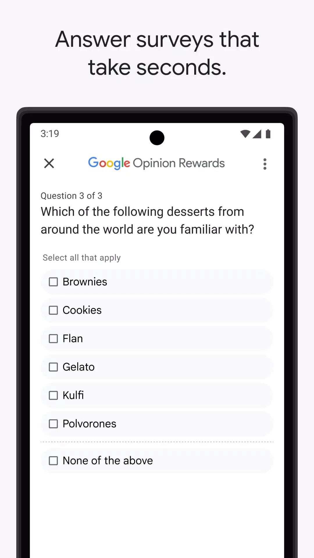 Google Opinion Rewards — skærmbillede 4